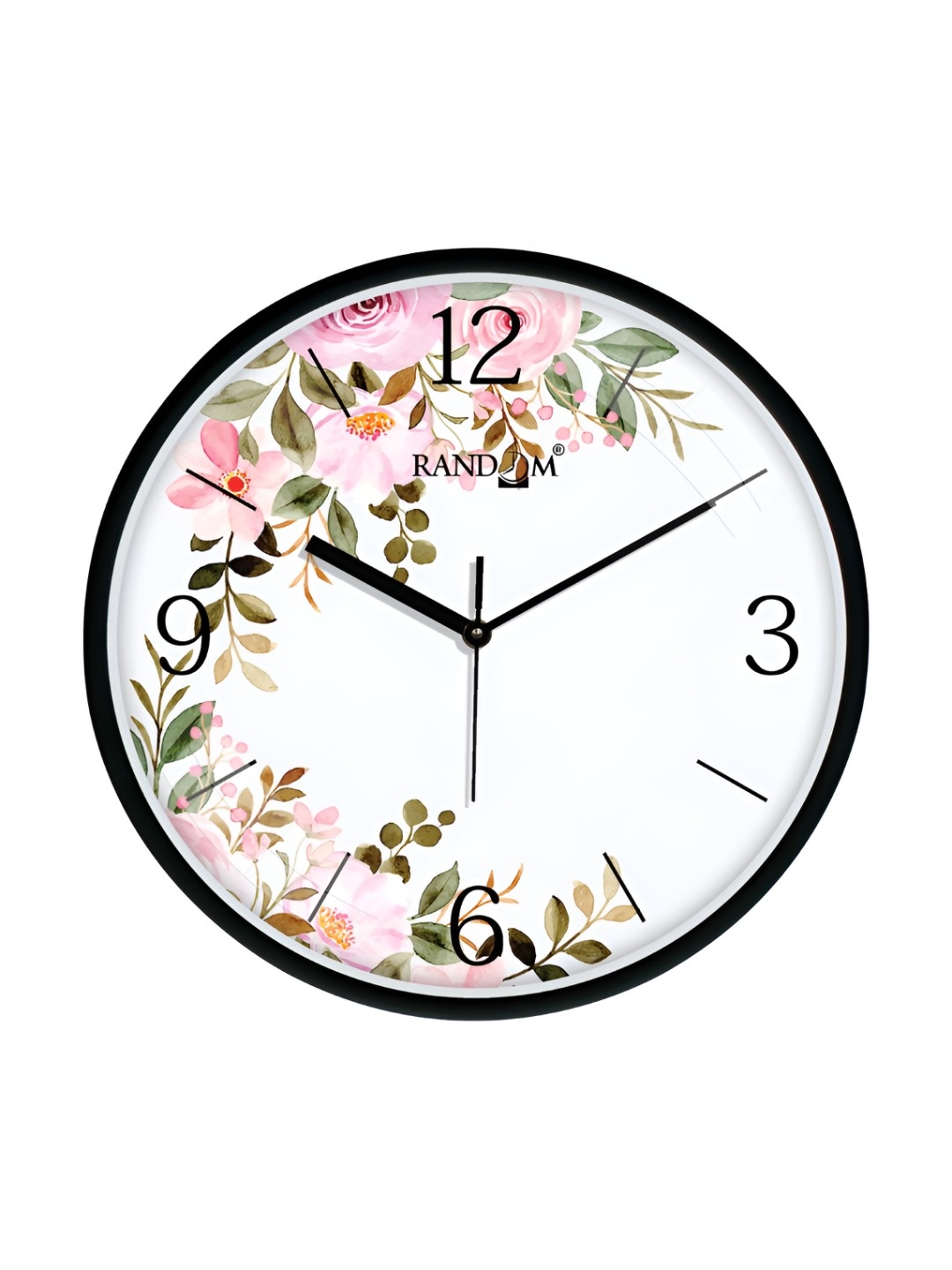 

RANDOM Printed Round Shaped Sweep Silent Movement Contemporary Wall Clock, White