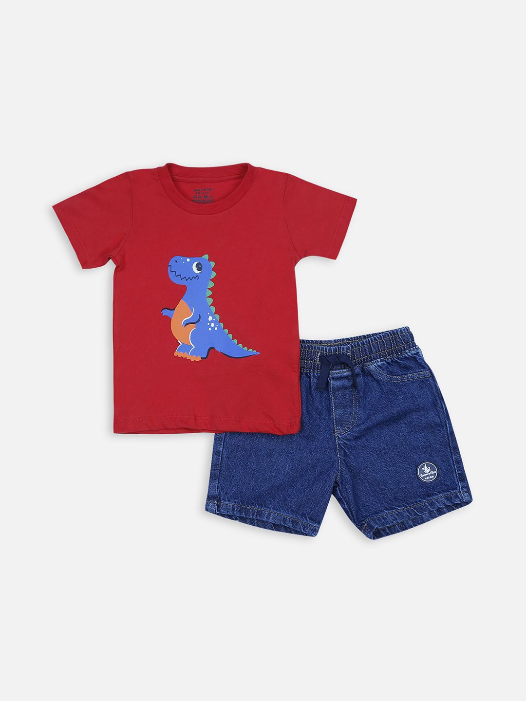 

YK Boys Clothing Set With Cotton T-shirt And Denim Shorts, Red