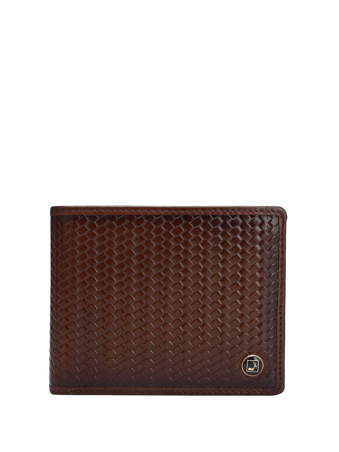 

Da Milano Men Textured Leather Two Fold Wallet, Brown