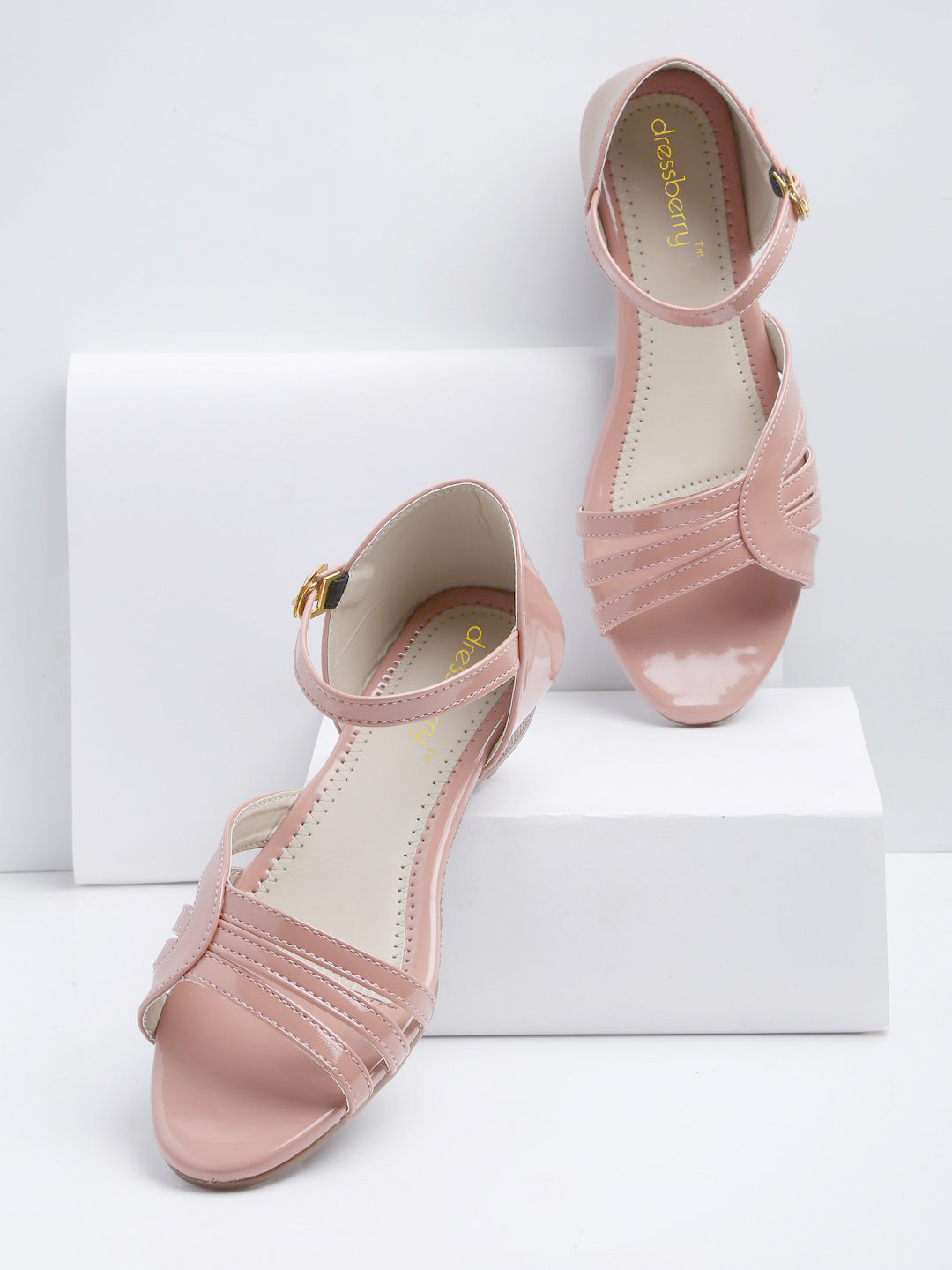 

DressBerry Women Open Toe Flats, Pink