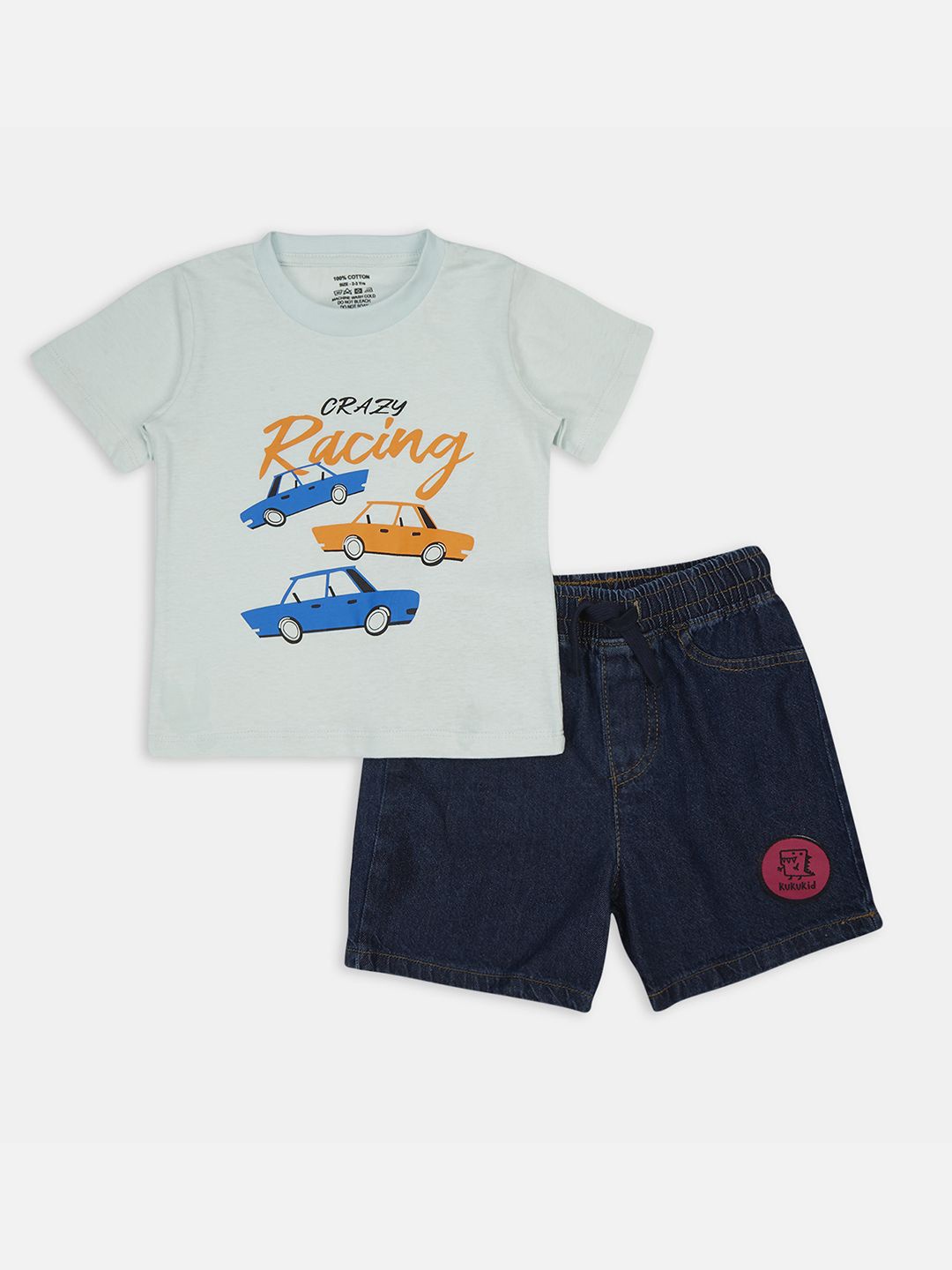 

YK Boys Clothing Set With Cotton T-shirt And Denim Shorts, Blue