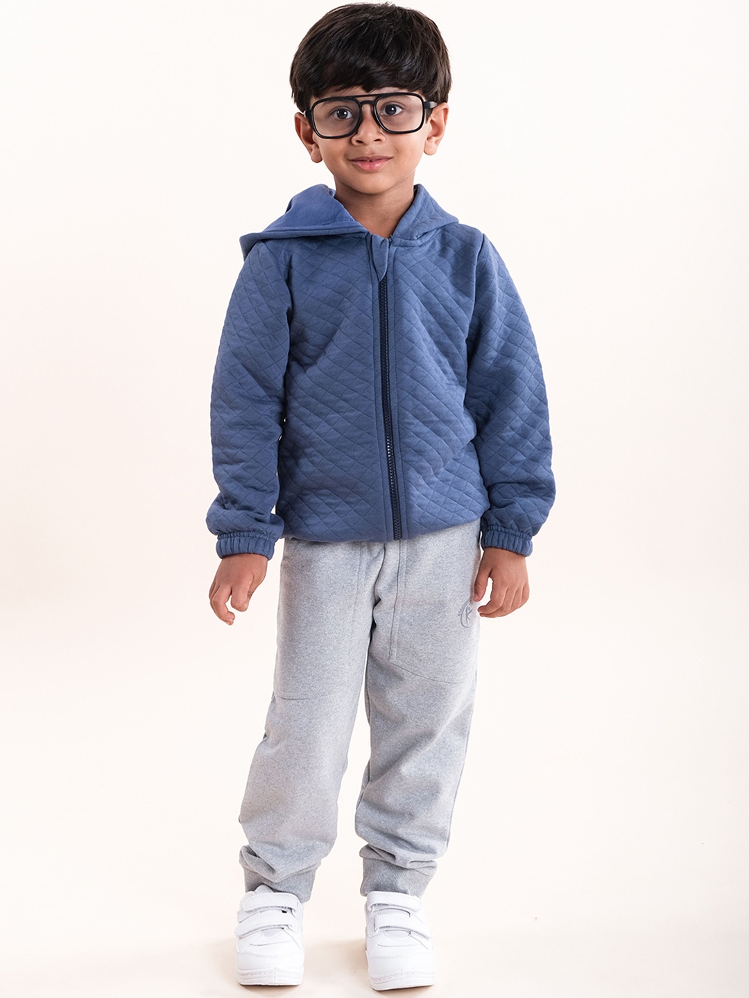 

KiddoPanti Boys Quilted & Hooded Jacket With Joggers, Blue