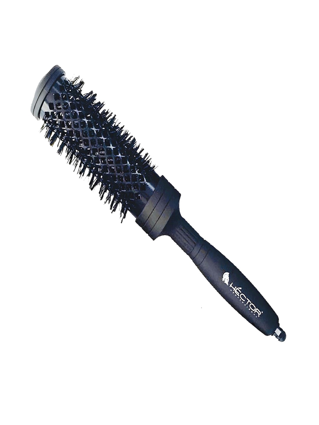 

HECTOR Professional Round Hair Brush With Strong & Flexible Bristles, Black