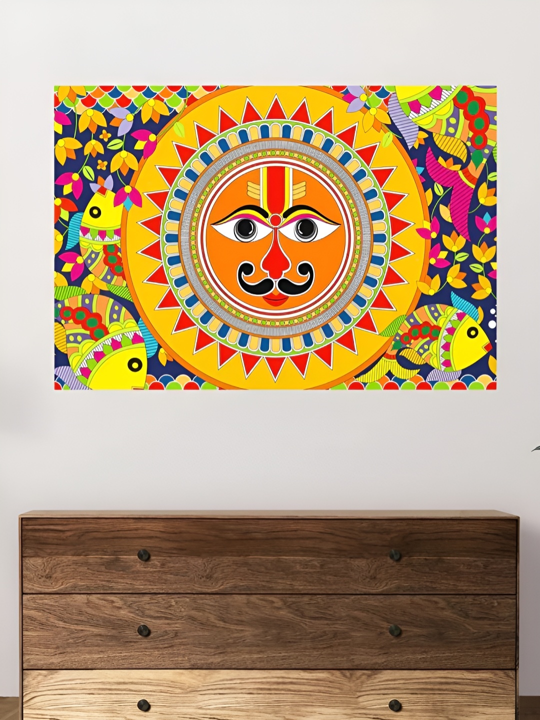 

CLAWCRAFTS Yellow and Orange-Colored Wooden Religious Wall Paintings