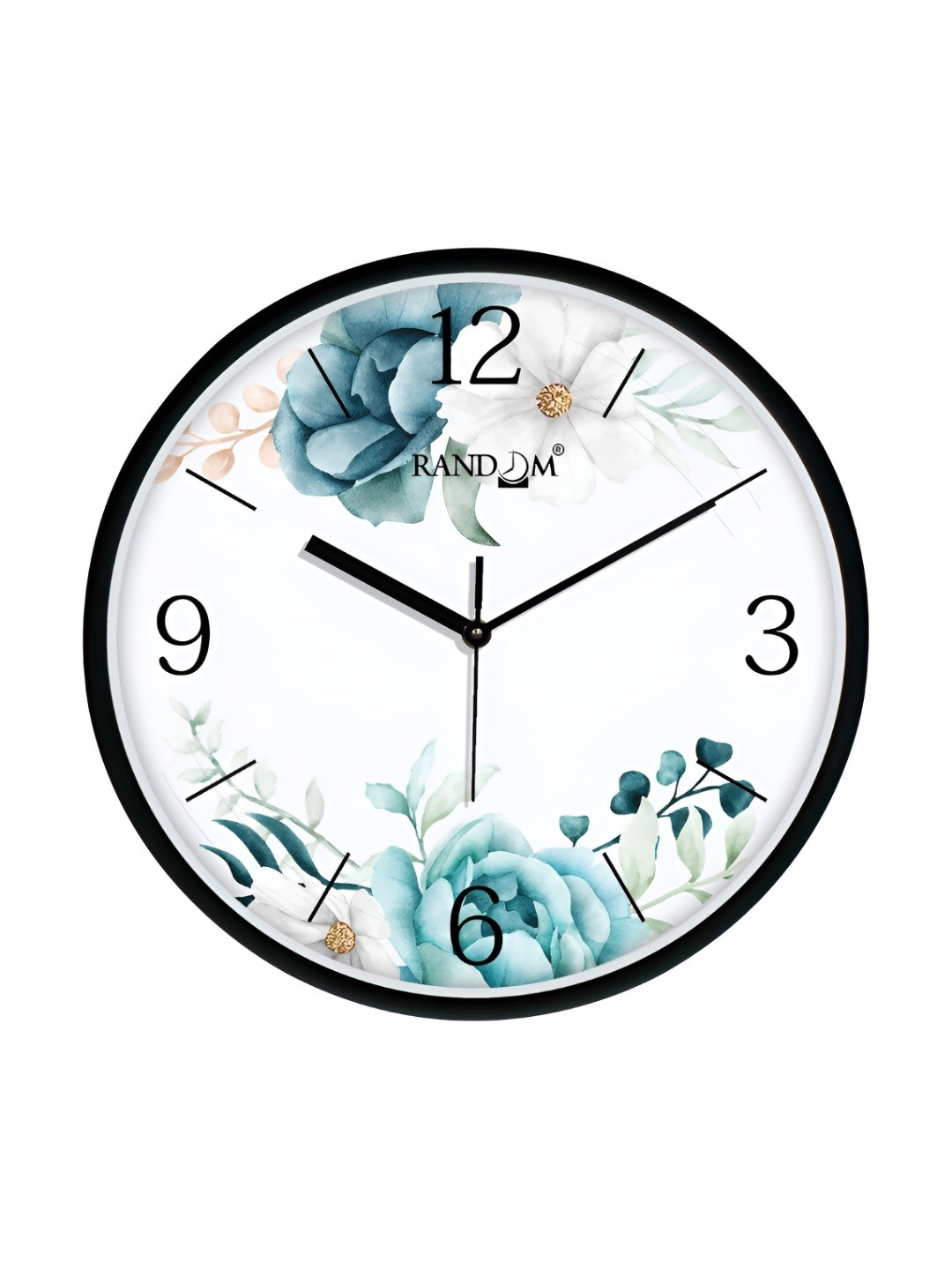 

RANDOM Printed Round Shaped Sweep Silent Movement Contemporary Wall Clock, White