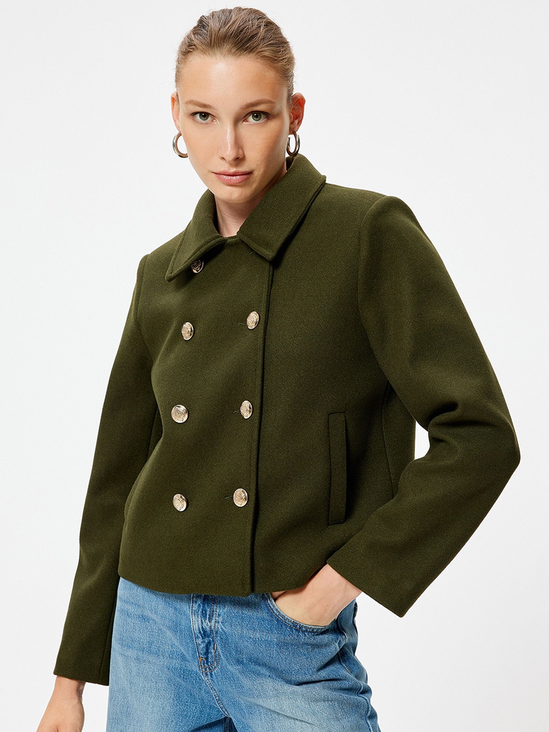 

Koton Women Solid Tailored Jacket, Khaki