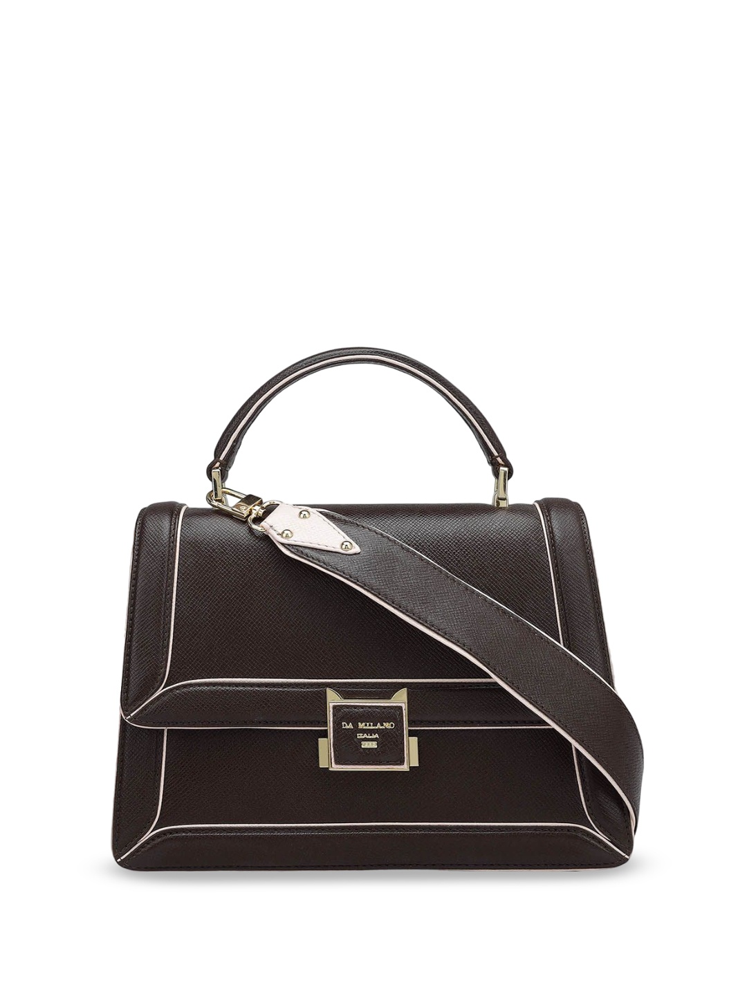 

Da Milano Leather Structured Satchel, Brown