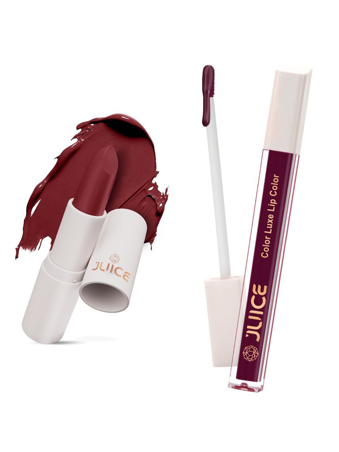 

JUICE Set of Color Luxe Lip Color 2.5ml & Kiss Sensation Lipstick 4g - Shade M05 & M04, Maroon
