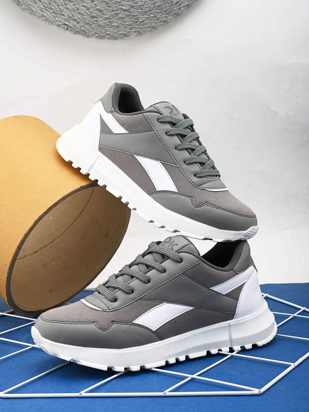 

Killer Men Colourblocked Lace-Ups PU Everyday Sneakers, Grey