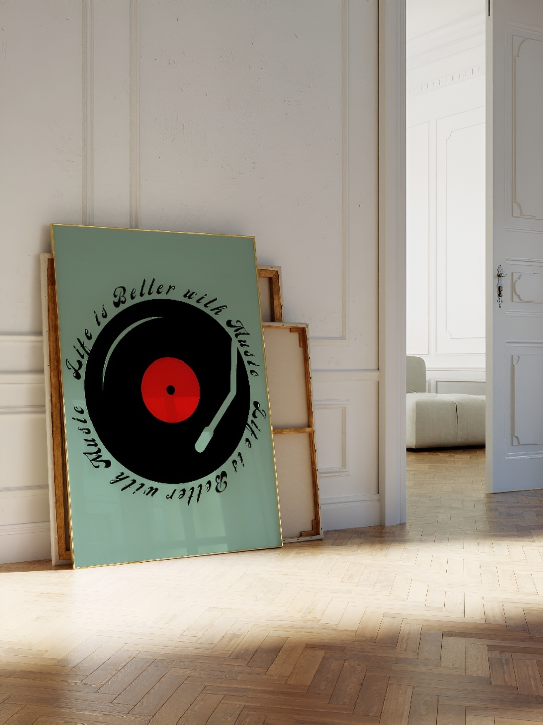 

SAF Green & Black 1 Piece Wood Abstract Wall Paintings