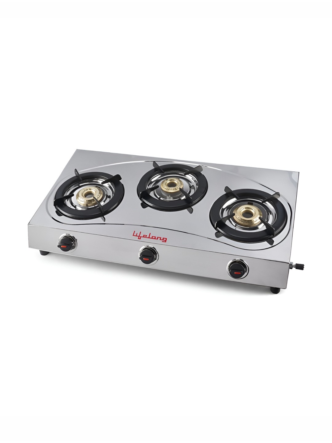 

Lifelong Silver Toned & Black 3 Burner Manual Gas Stove