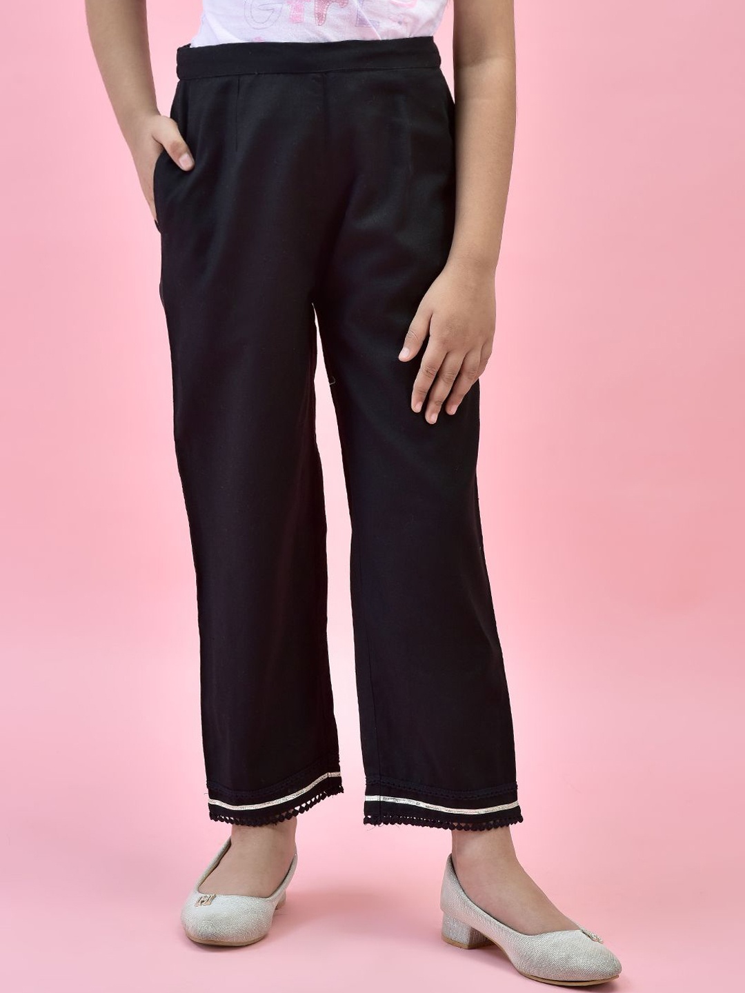 

Juniper Girls Relaxed Straight Fit Parallel Trousers, Black