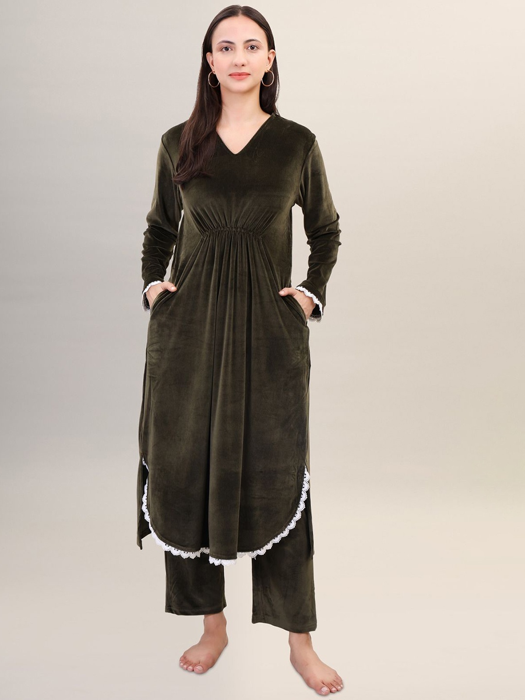 

Camey Women Night suit, Olive