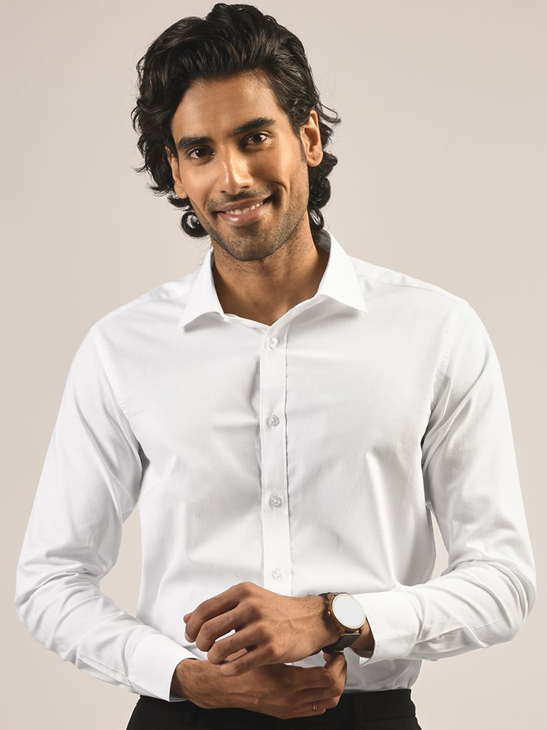 

KINGDOM OF WHITE Men Slim Fit Pure Cotton Casual Shirt