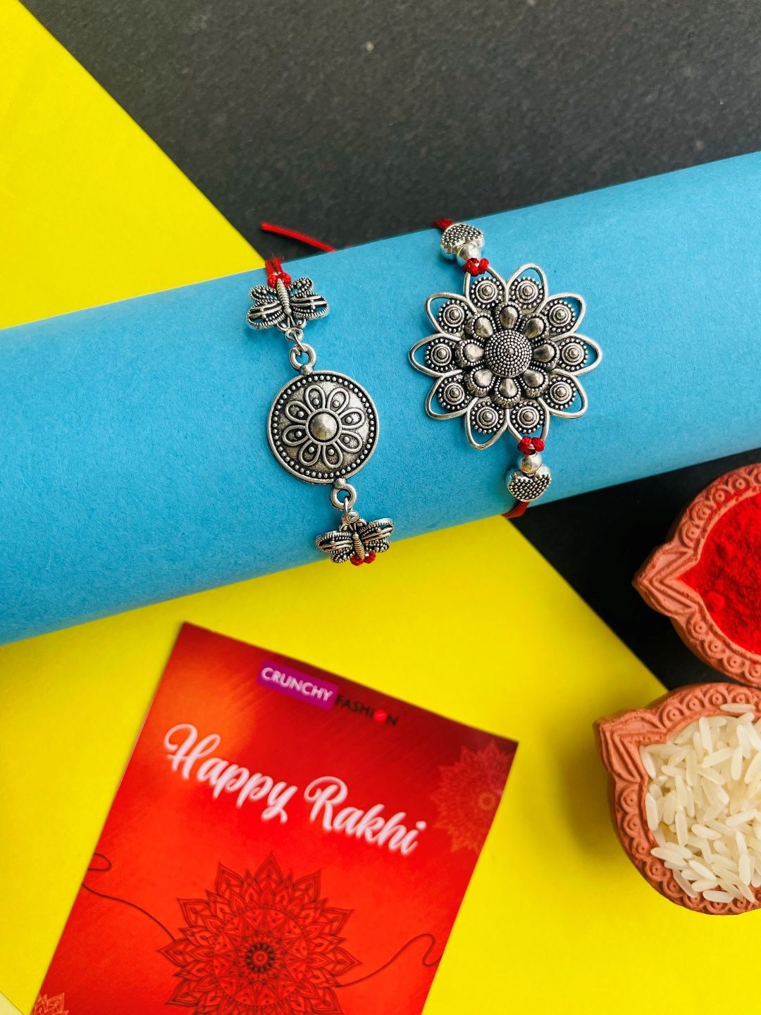 

Crunchy Fashion Thread Rakhi, Silver