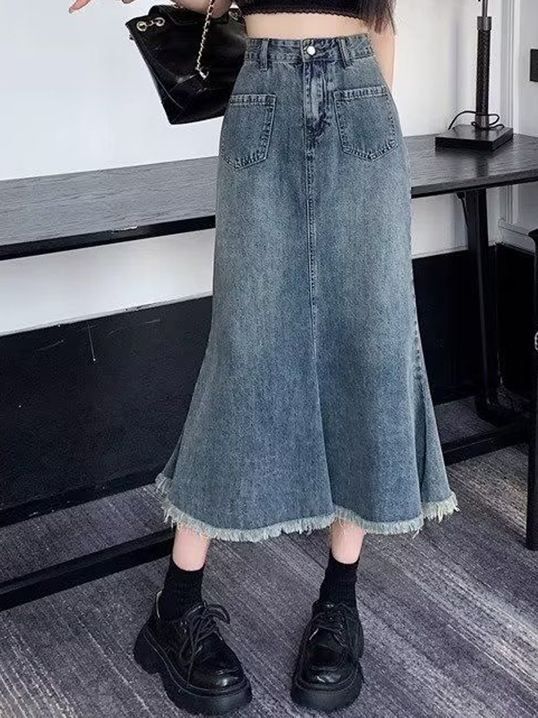 

StyleCast x Revolte Women Denim Skirts, Blue