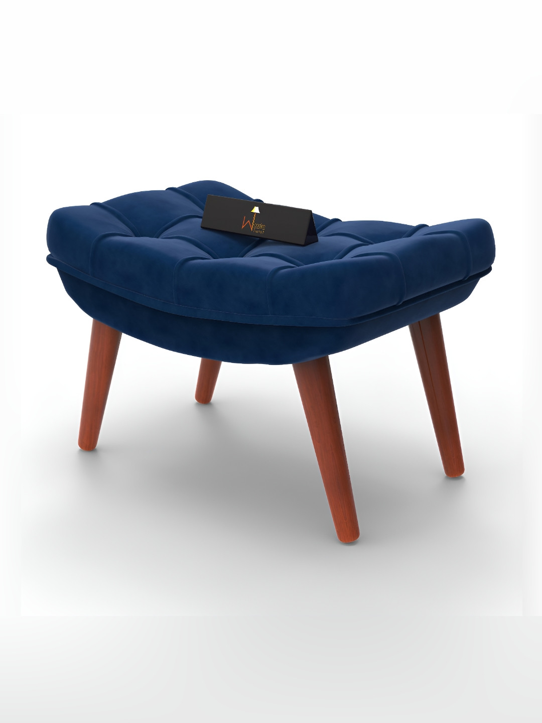 

Wooden Twist Navy Blue & Brown Textured Rectangle Wooden Ottoman Footrest
