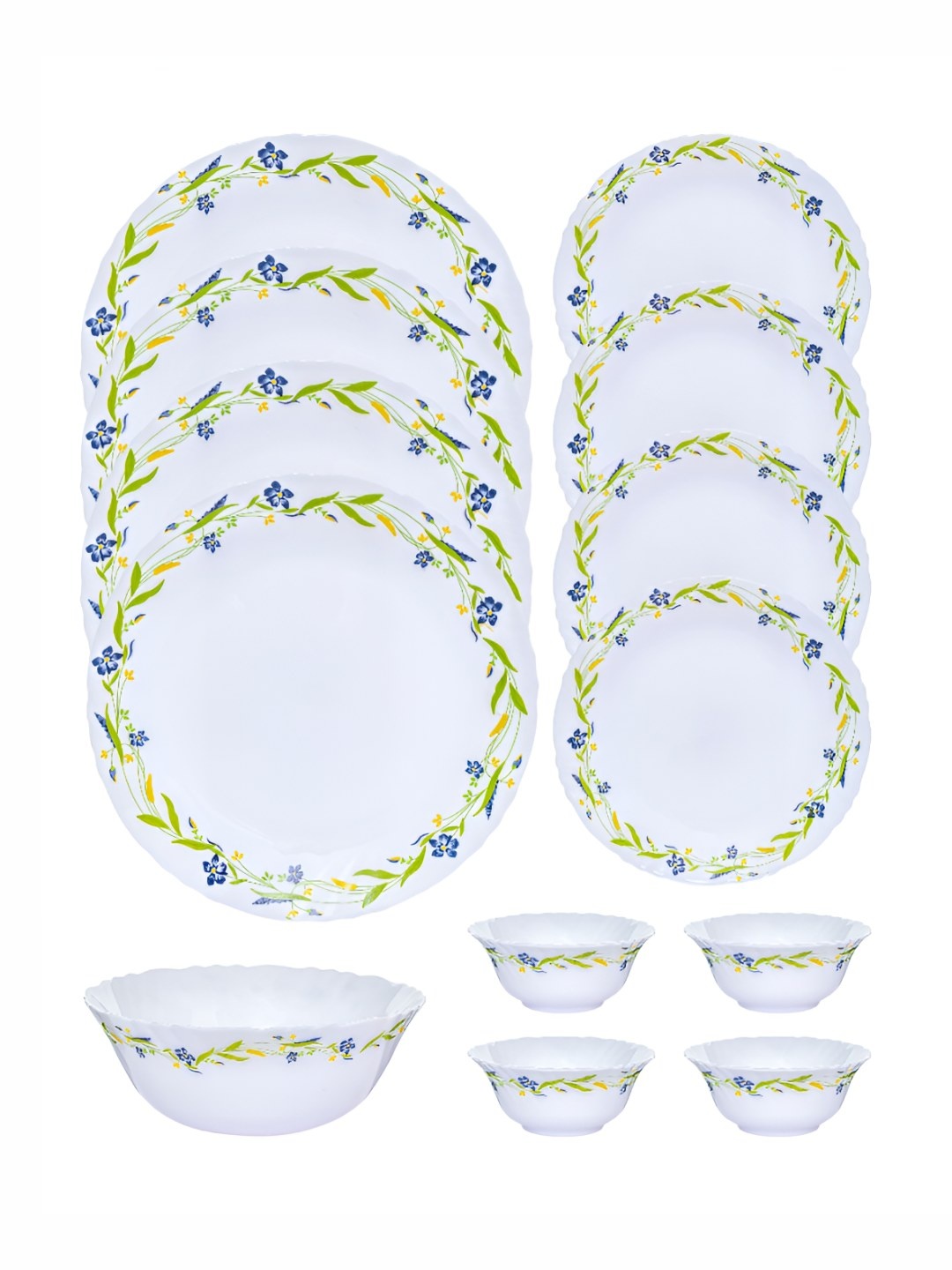 

Cello White & Yellow 13 Pieces Printed Opalware Glossy Dinner Set
