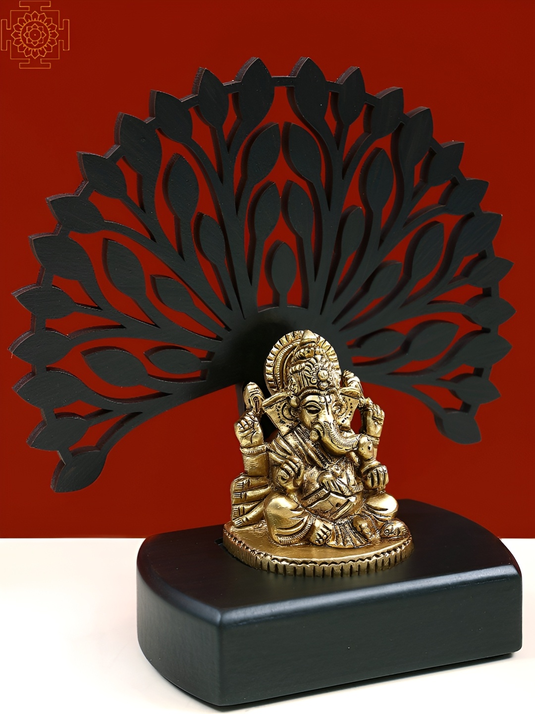 

Exotic India Gold-Toned & Black Brass Religious Idol Showpiece