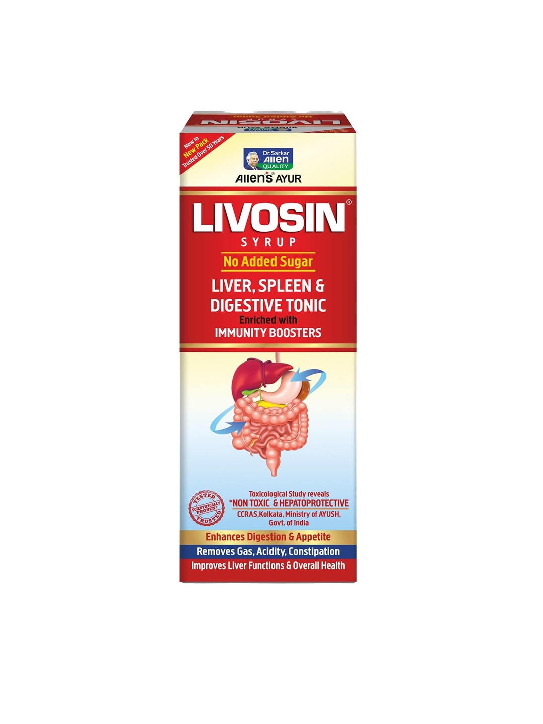 

ALLEN Livosin Syrup - No Added Sugar -250 ml, Brown