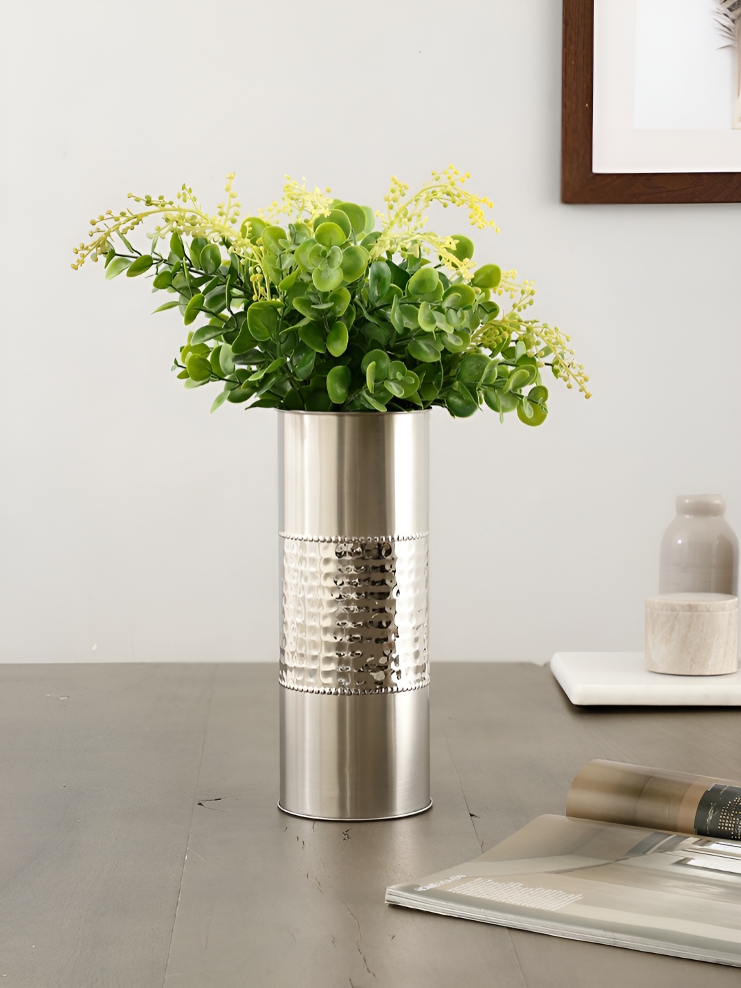 

Maison Modern Textured Stainless Steel Flower Vase, Silver
