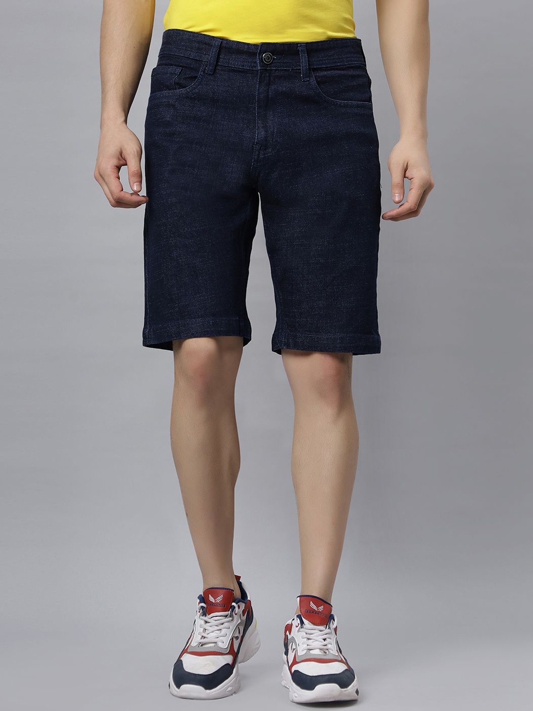 

RJ Denim Men Slim Fit Denim Shorts, Navy blue
