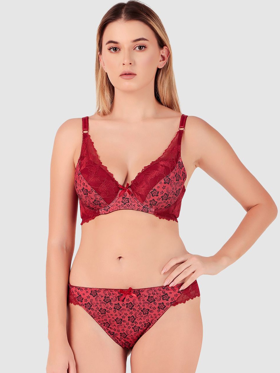 

Secret Lives Self Design Lingerie Set, Red