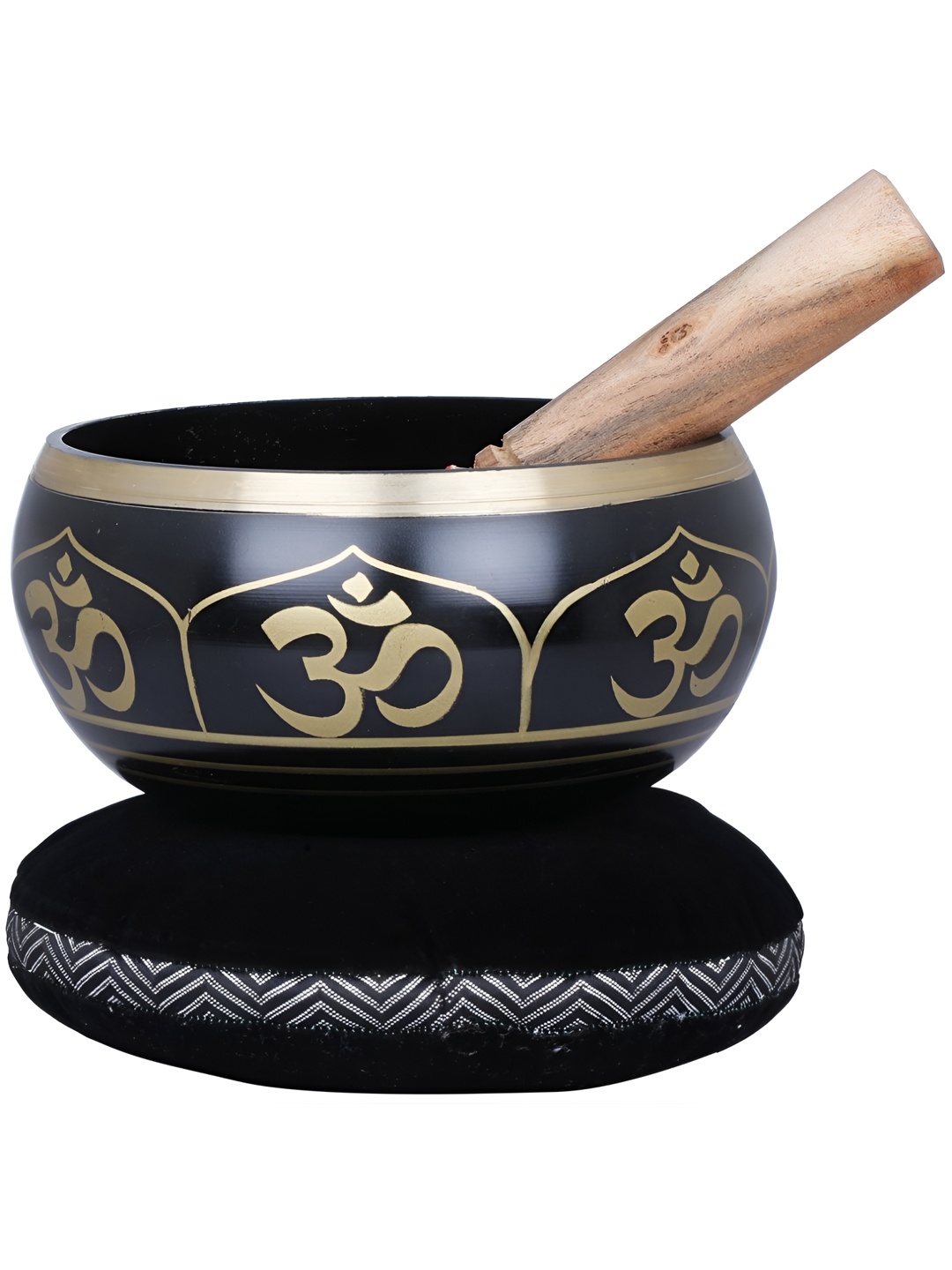 

Exotic India Navy Blue & Beige Printed Brass Curio Showpiece