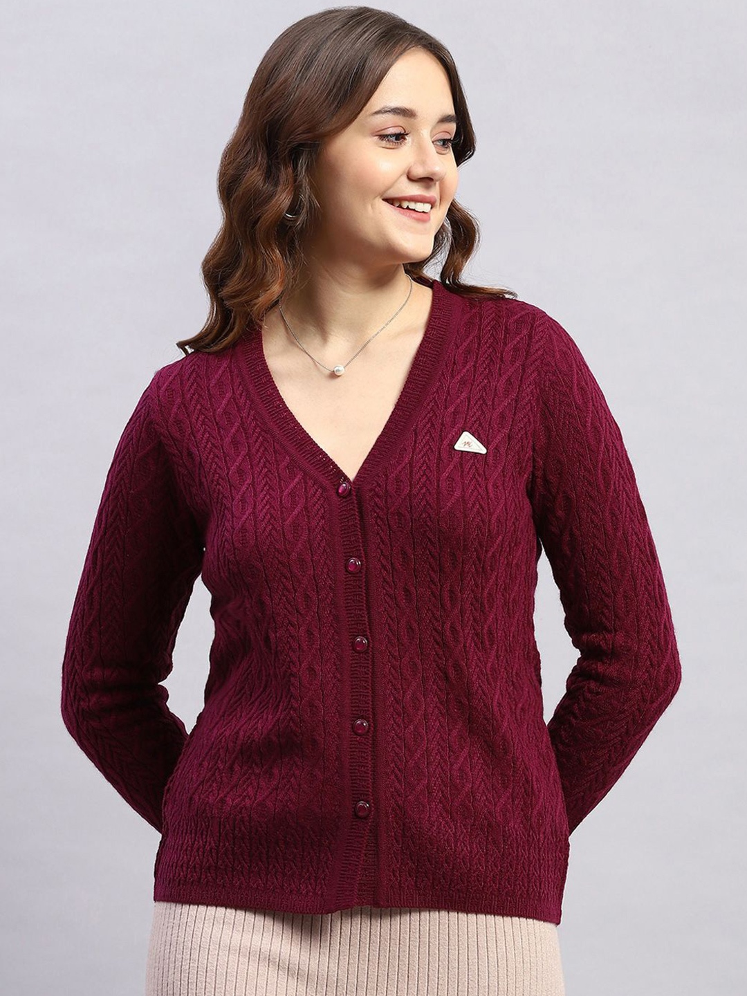 

Monte Carlo Women Woollen Cardigan, Purple