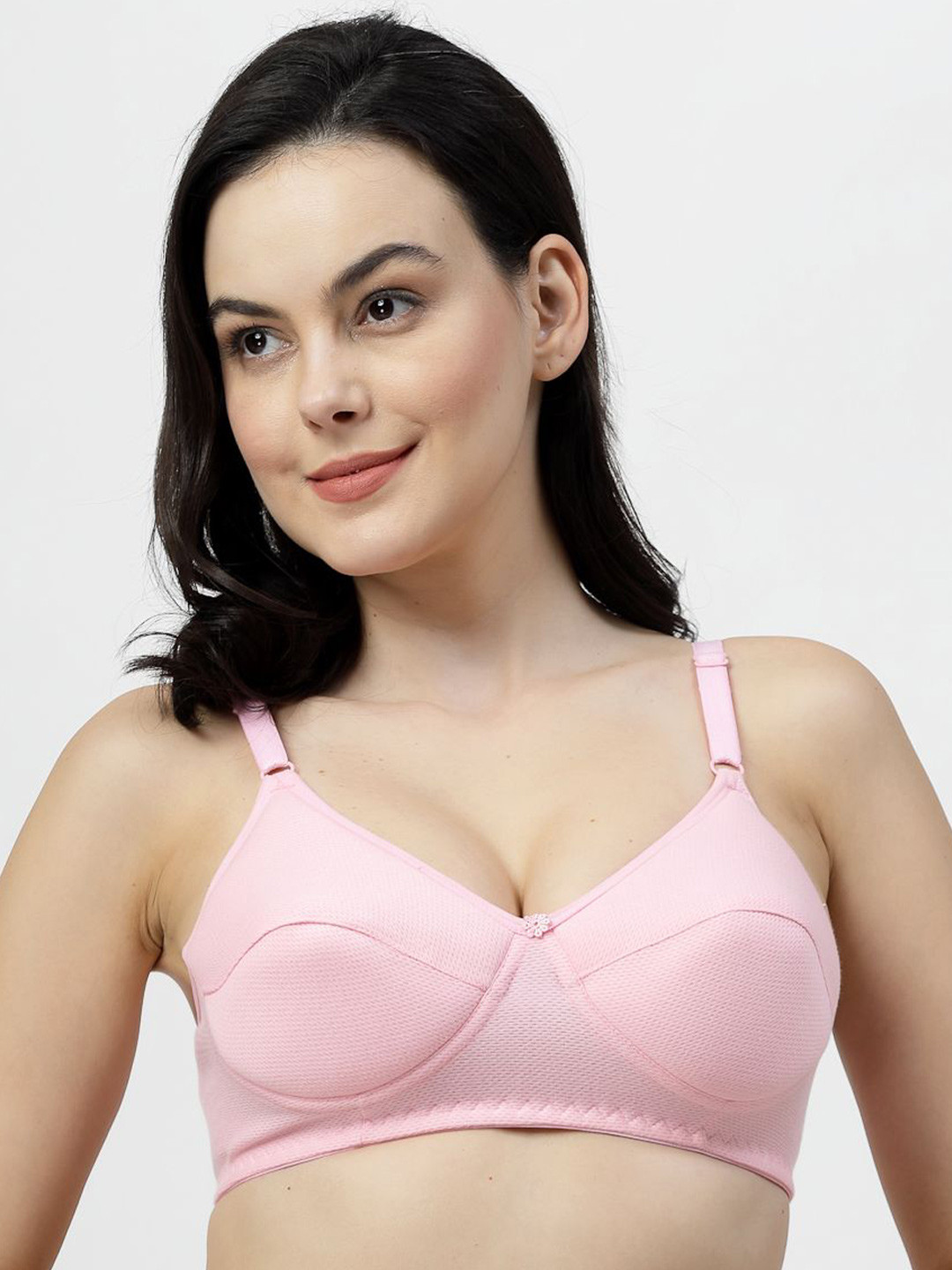 

SHYAM SONS FLAIR Solid Self Design Full Coverage Non-Wired Lightly Padded Bra, Pink