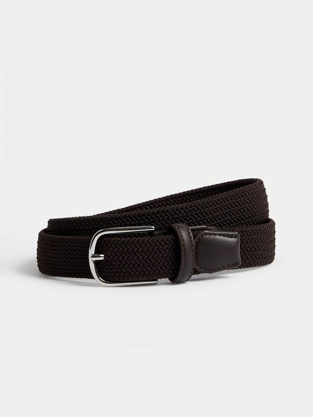 

Marks & Spencer Men Braided Tang Casual Belt, Brown