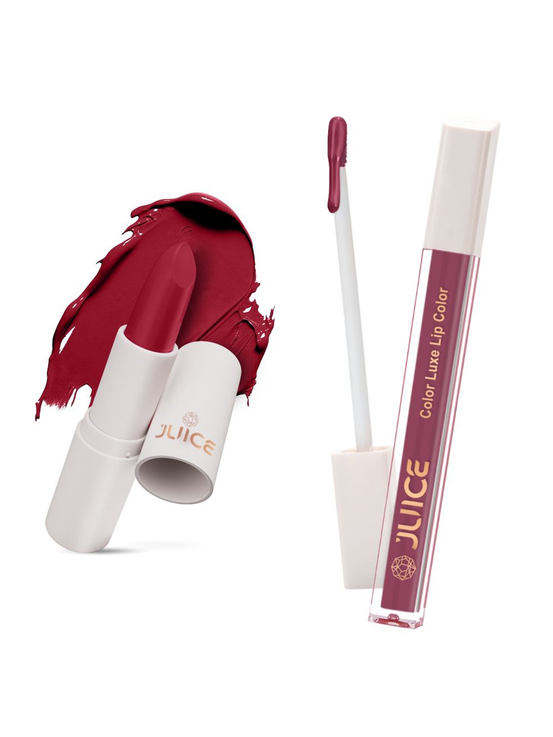 

JUICE Set of Color Luxe Lip Color 2.5ml & Kiss Sensation Lipstick 4g - Shade M02 & M17, Red