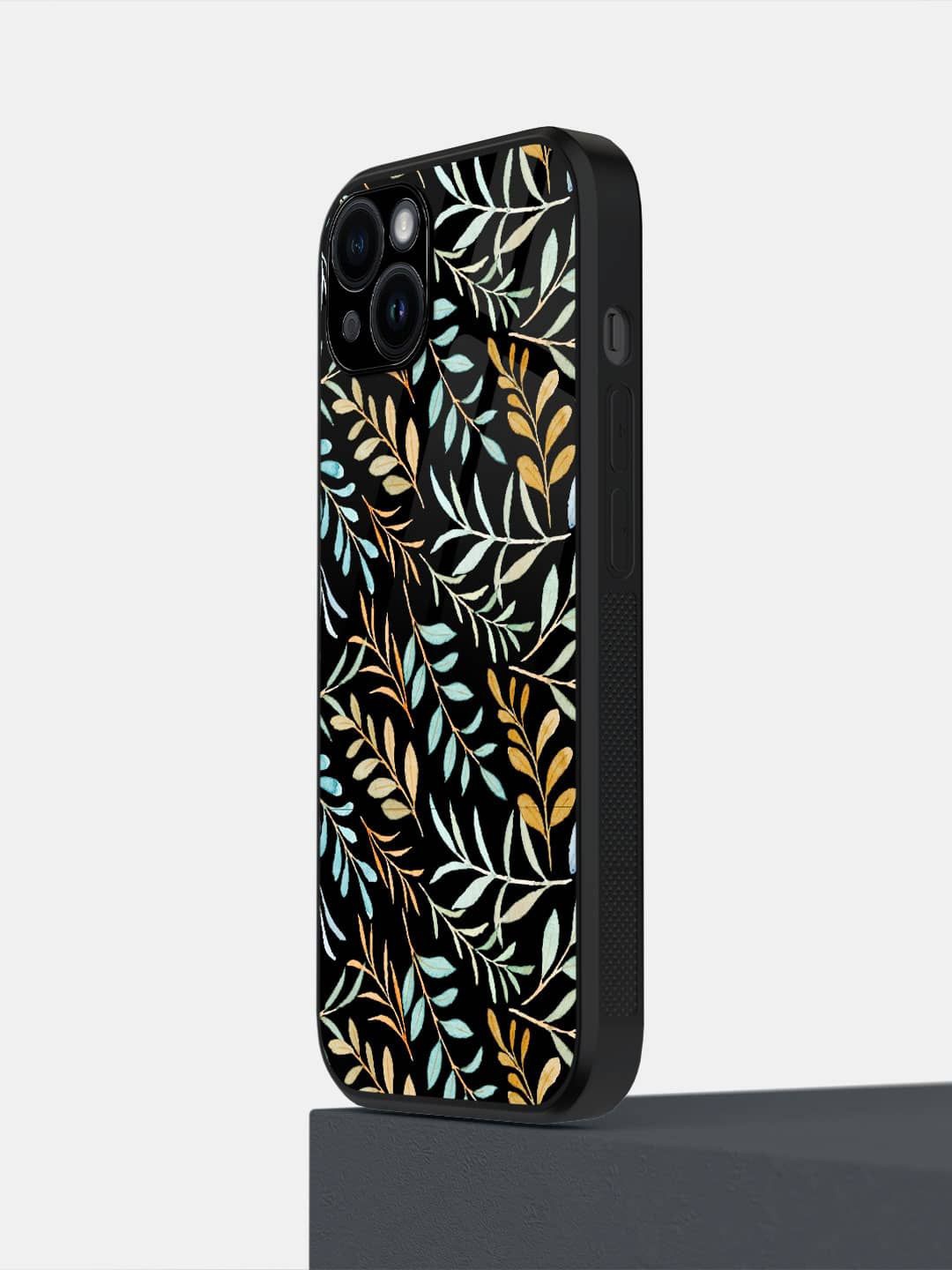 

macmerise Floral Printed iPhone 14 Plus Back Case Mobile Accessories, Black