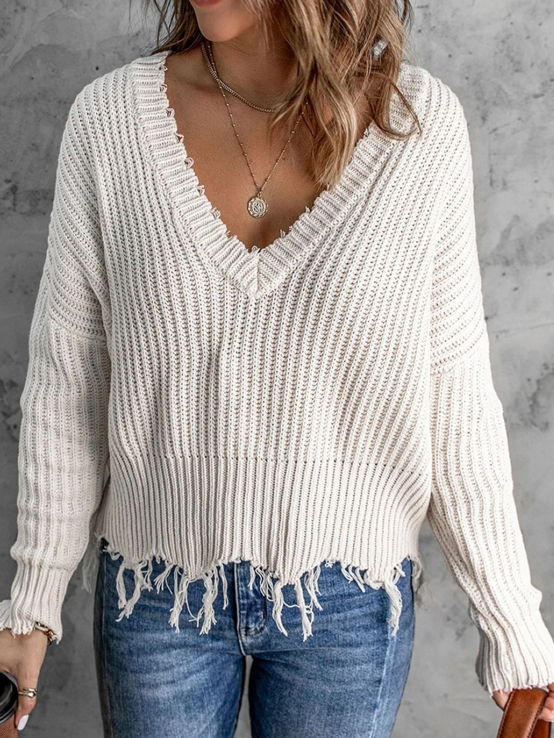 

StyleCast V-Neck Long Sleeves Top, White