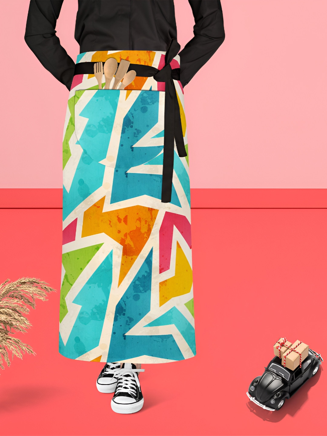 

ArtzFolio Blue & Green Printed Pure Cotton Waist Apron