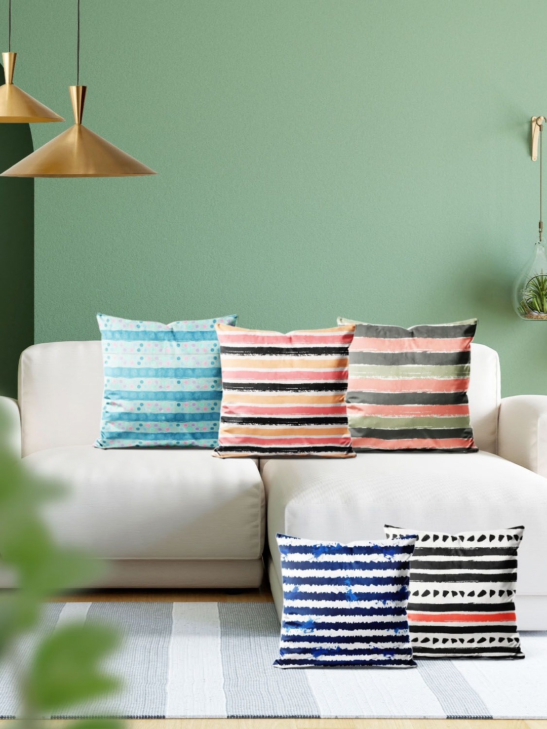 

ArtzFolio Multicoloured Set of 5 Square Cushion Covers, Multi