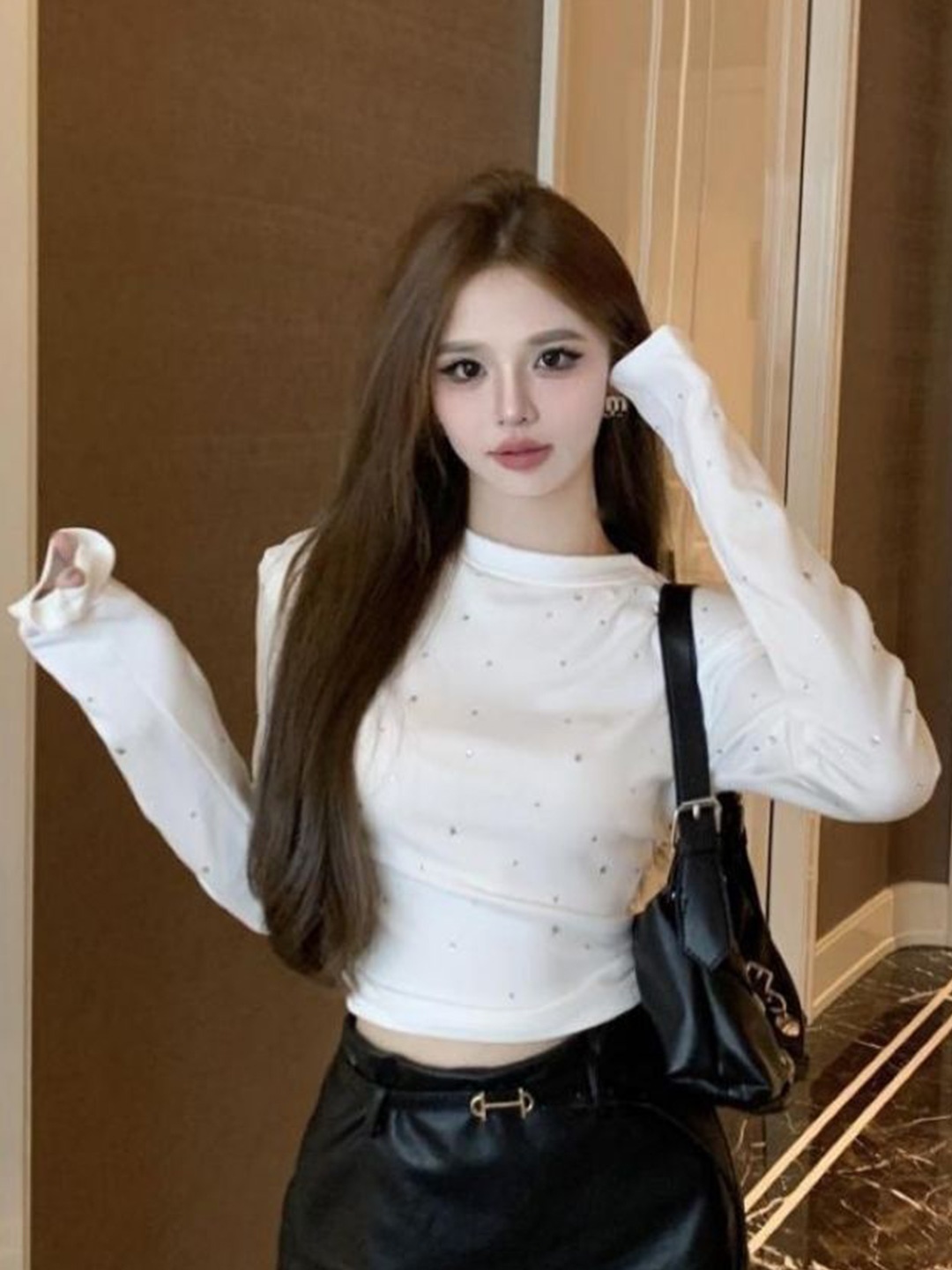 

HERE&NOW Boat Neck Long Sleeves Top, White