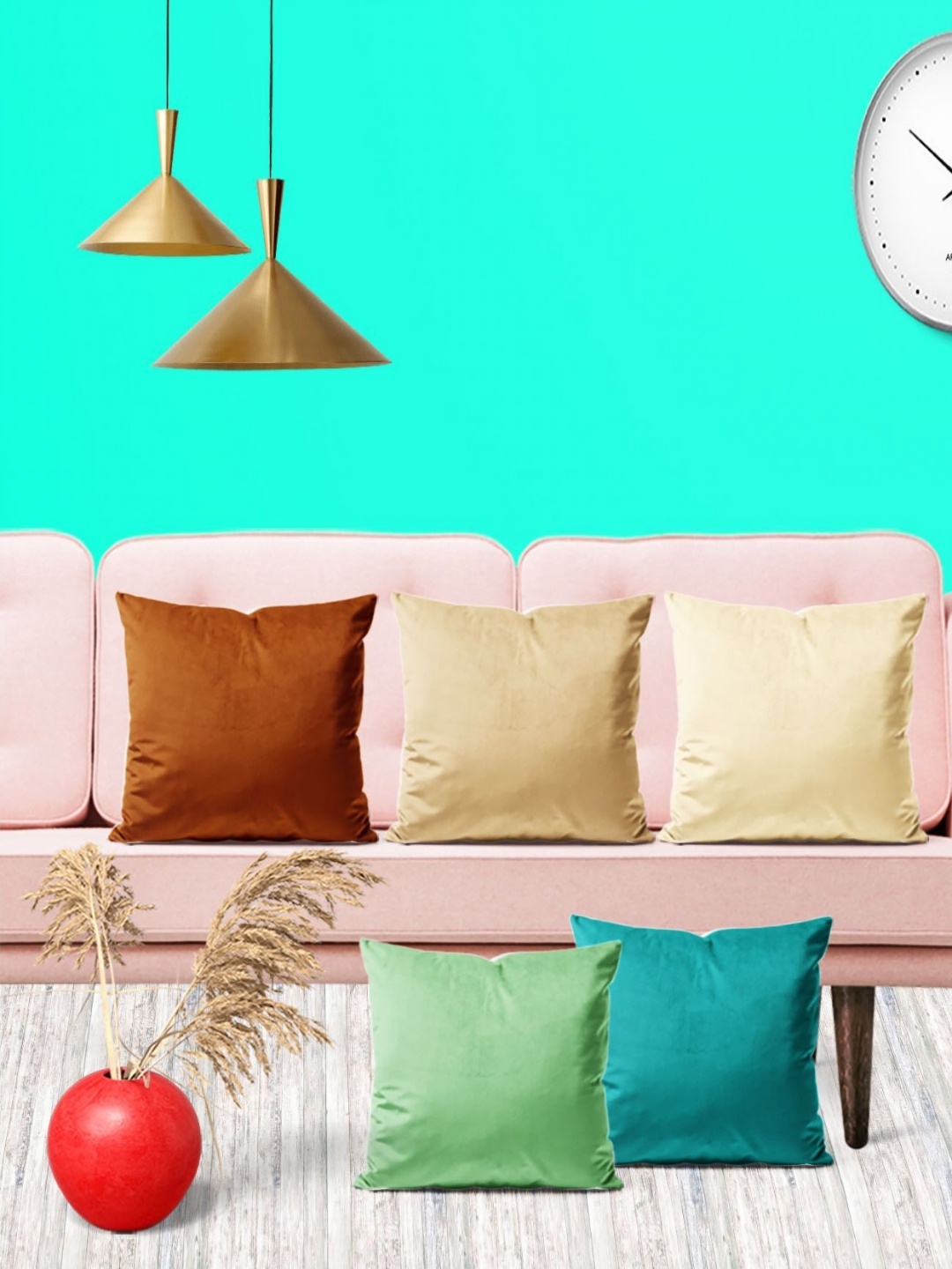 

ArtzFolio Multicoloured Set of 5 Square Cushion Covers, Multi