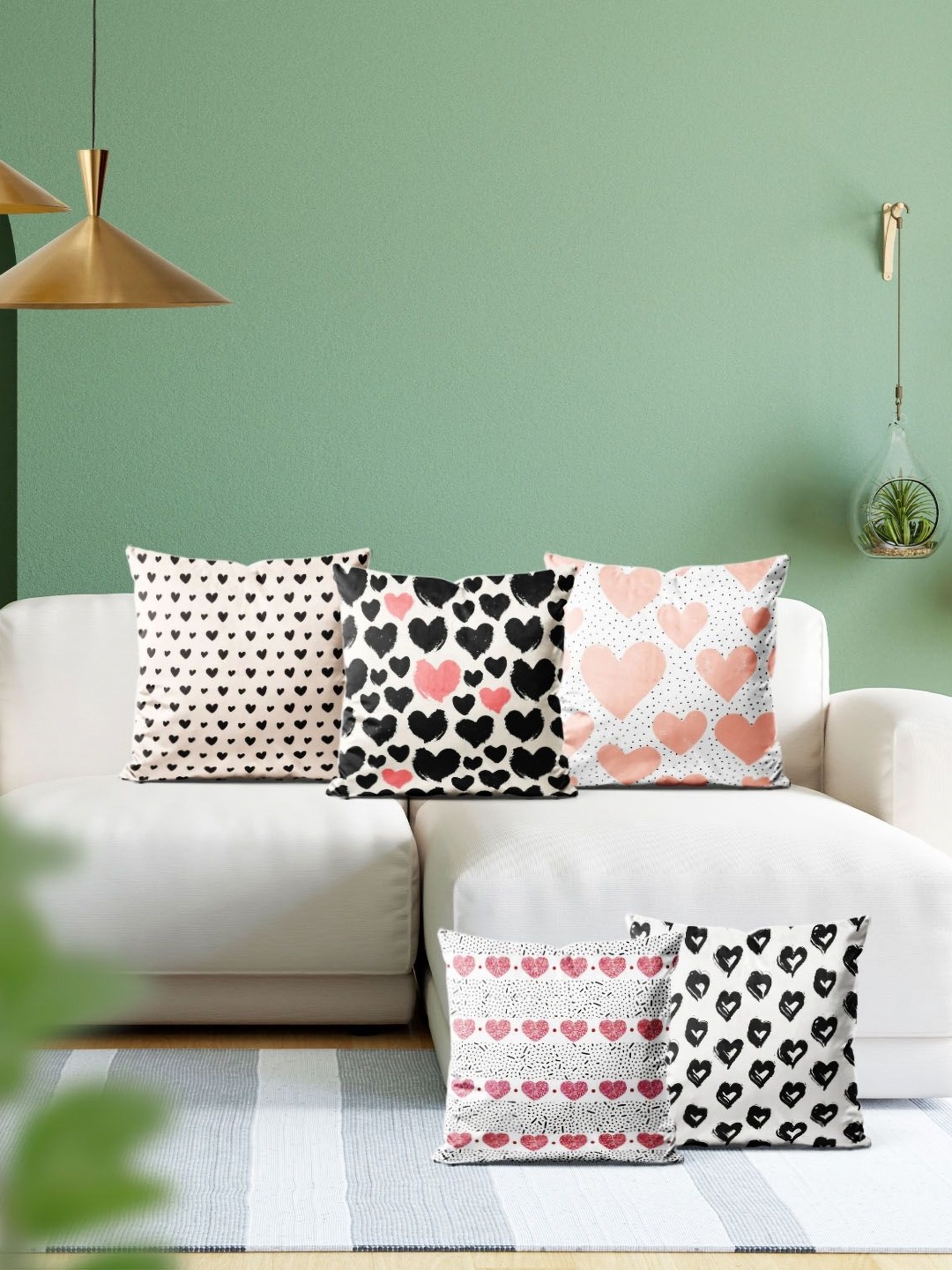 

ArtzFolio Multicoloured Set of 5 Velvet Square Cushion Covers, Multi