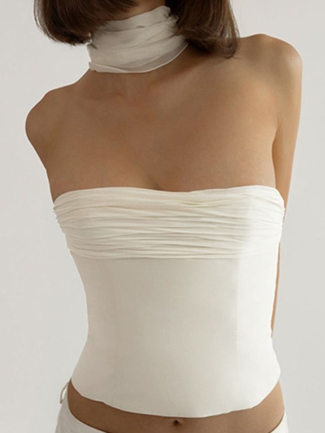 

KPOP Women Off-Shoulder Tube Top, White
