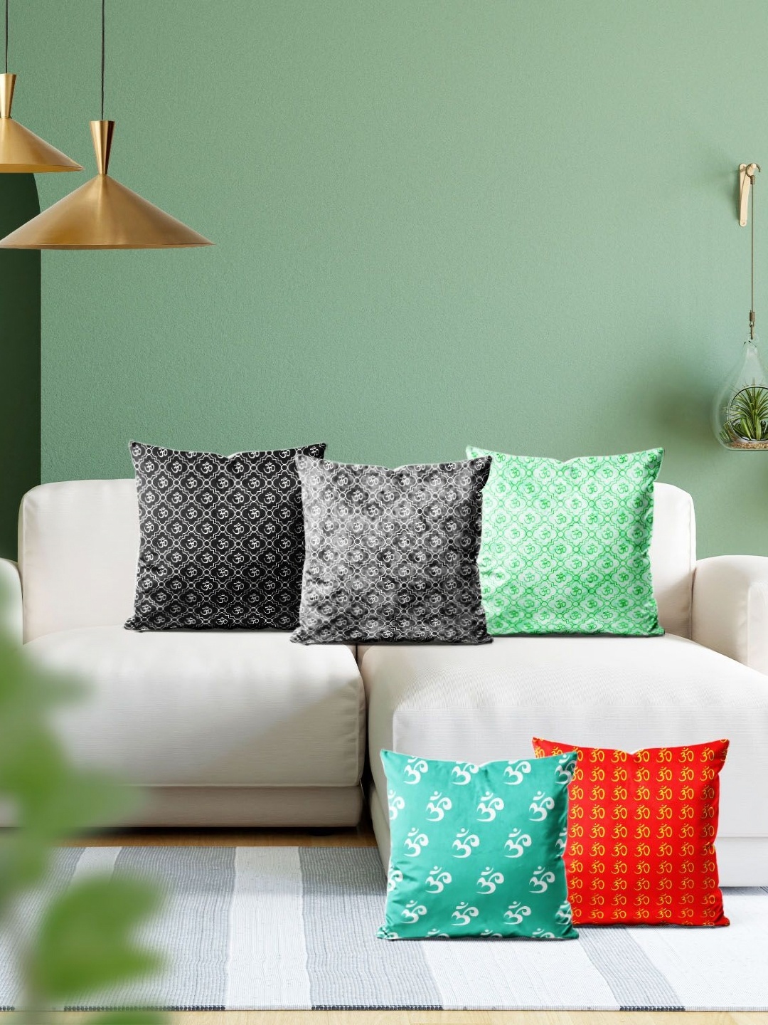 

ArtzFolio Multicoloured Set of 5 Square Cushion Covers, Multi