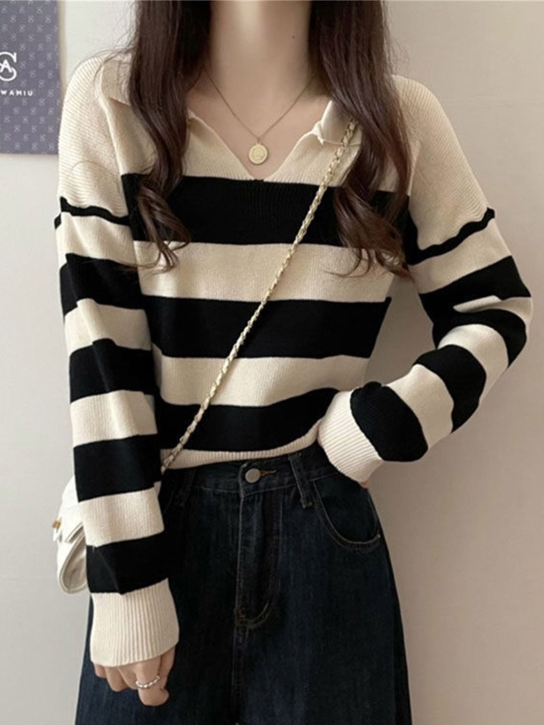 

HERE&NOW Women Striped Cotton Top, White