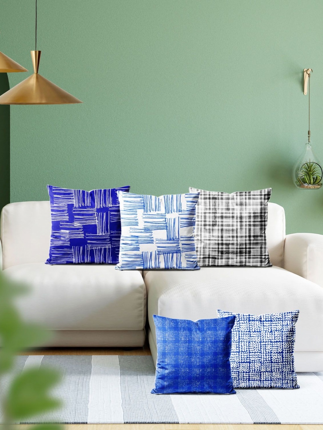 

ArtzFolio Multicoloured Set of 5 Velvet Square Cushion Covers, Multi