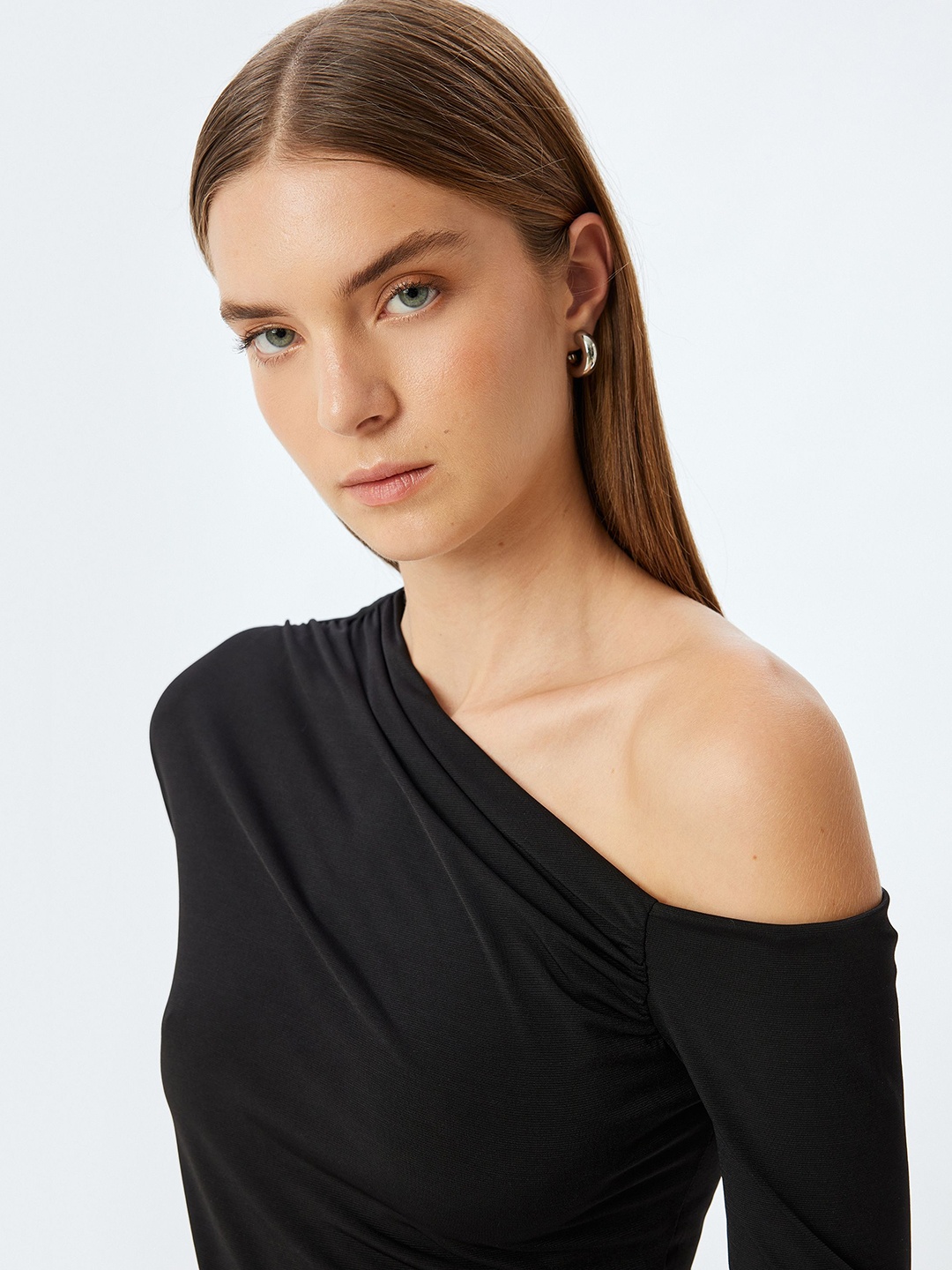 

Koton Women Long Sleeves One Shoulder Top, Black