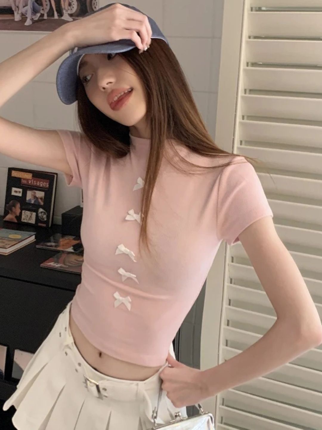 

KPOP Women Short Sleeves Top, Pink