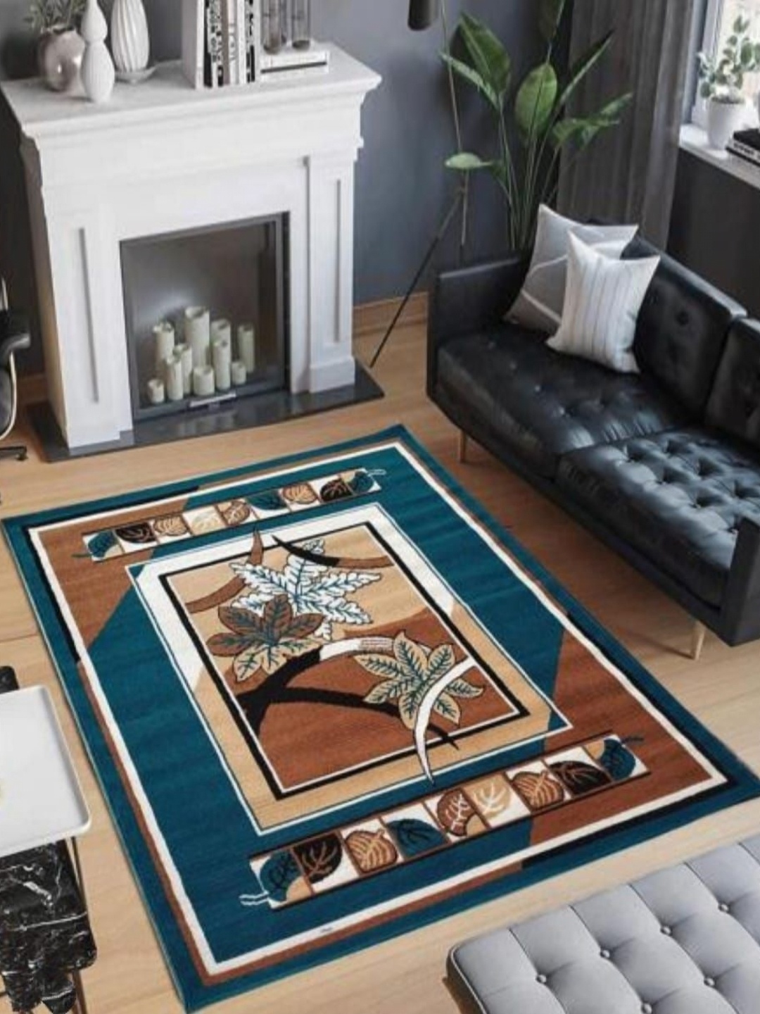 

Samjeeda Handloom carpets Red Geometric Anti-Skid Woollen Carpet