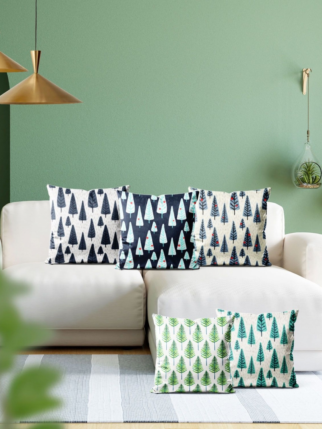 

ArtzFolio Multicoloured Set of 5 Velvet Square Cushion Covers, Multi