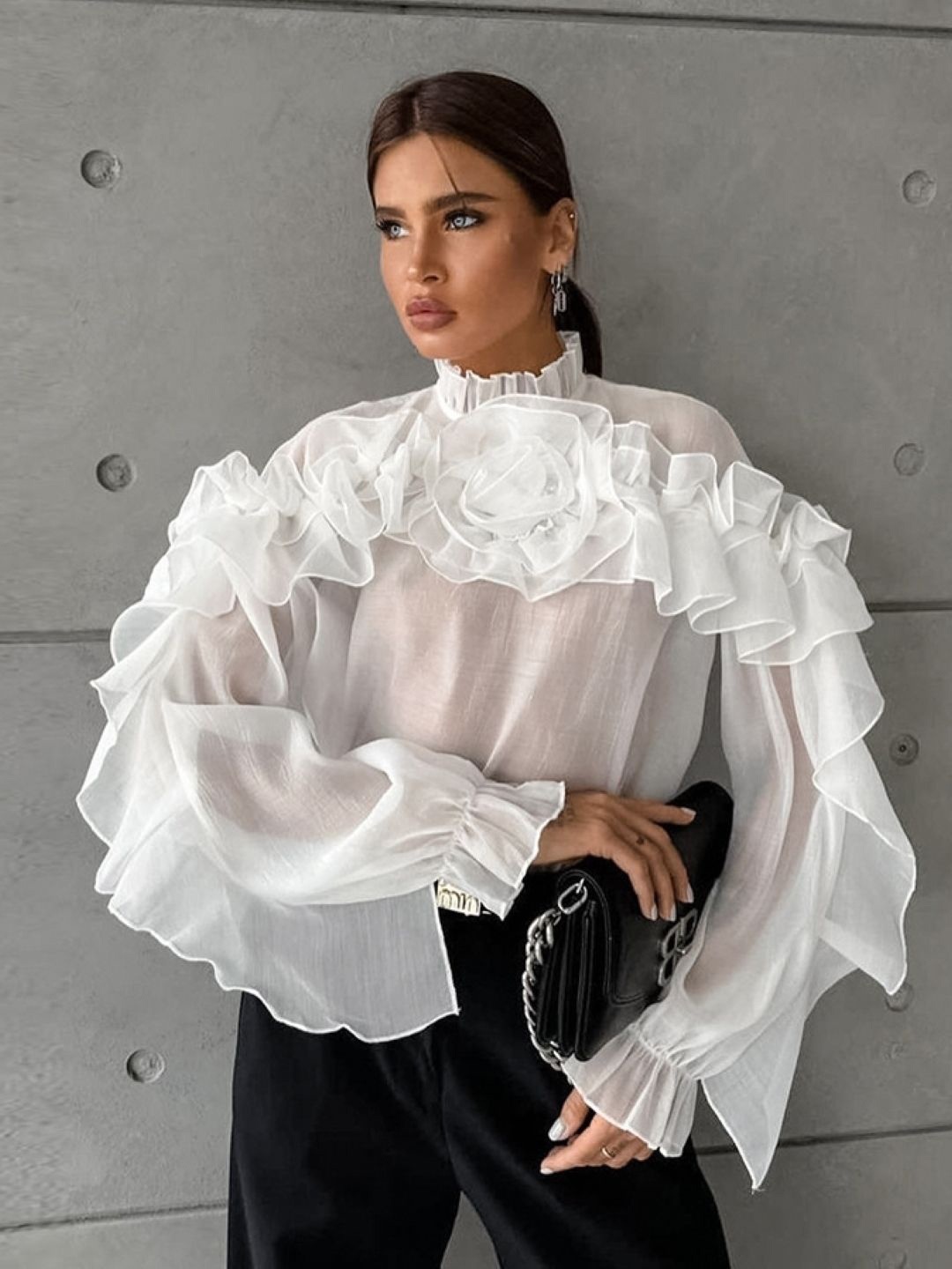 

StyleCast Women Bell Sleeve Top, White