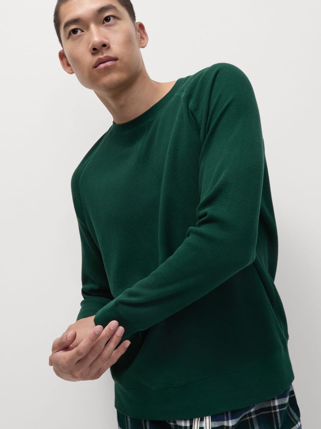 

Marks & Spencer Men Round Neck Pure Cotton Long Sleeves Sweatshirt, Green