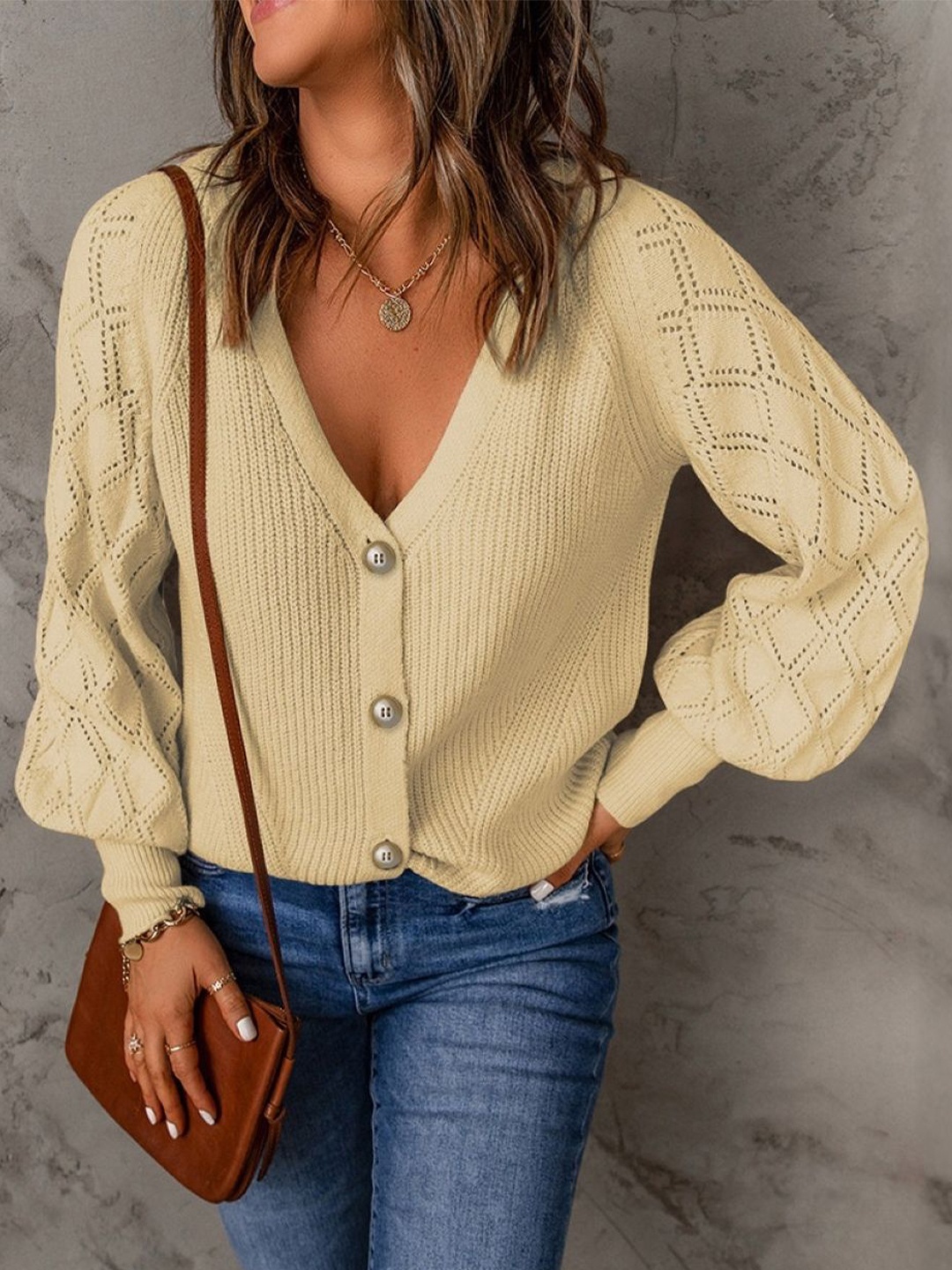 

StyleCast Women V-Neck Puff Sleeves Top, Yellow
